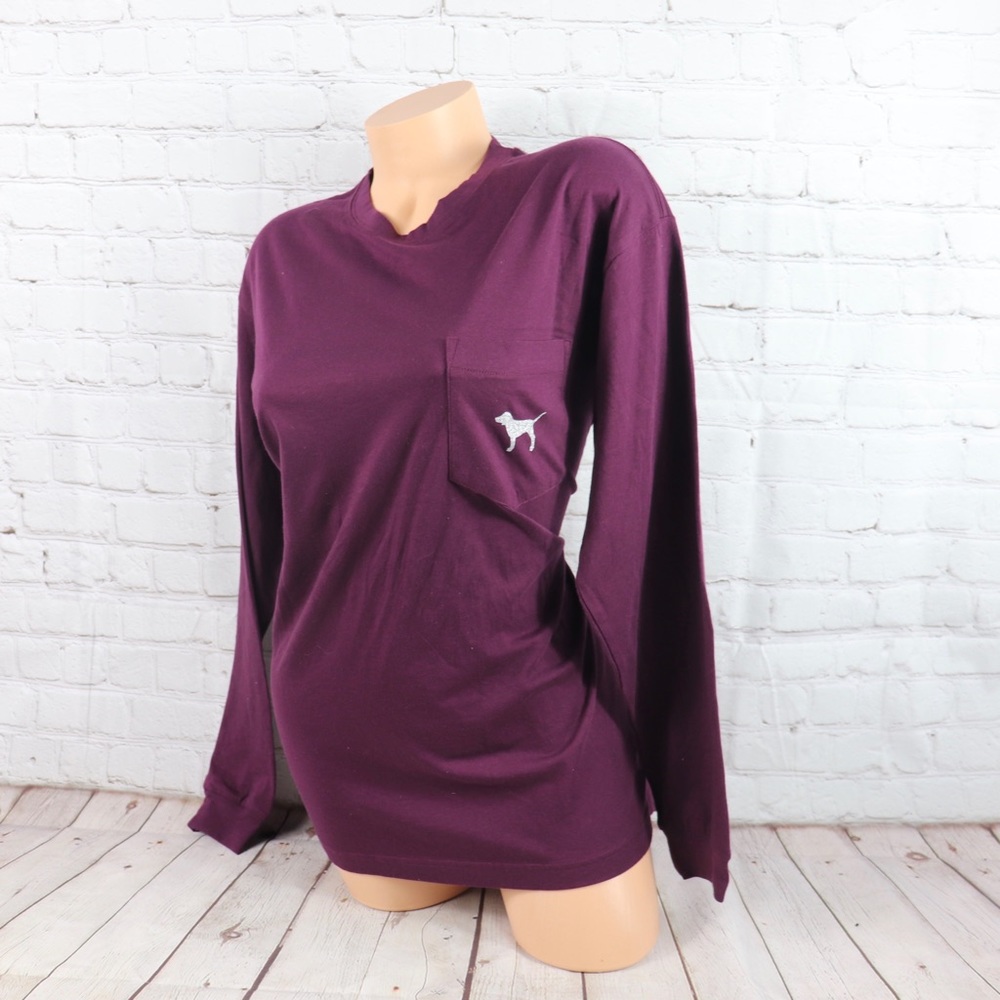 VS PINK BLING Campus Long Sleeve Tee Shirt - Picture 8 of 8